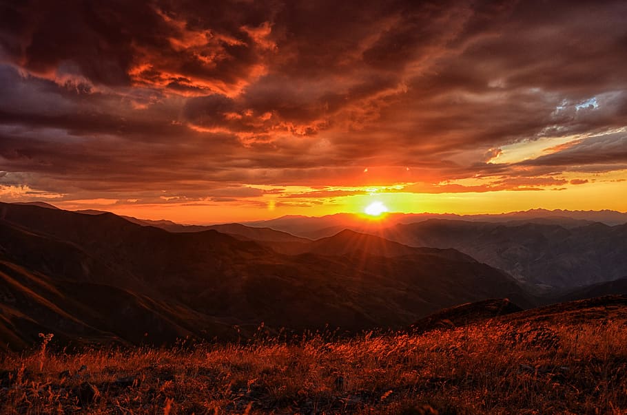 photography of sunset, dawn, turkey, nature, landscape, kaçkars HD wallpaper