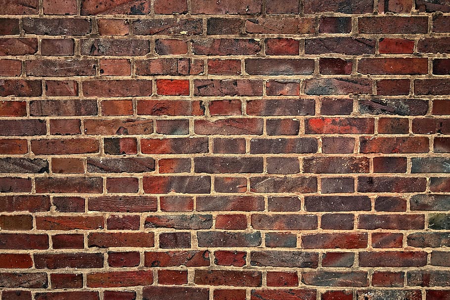 brown brick wall, red brick wall, weathered, old, aged, masonry