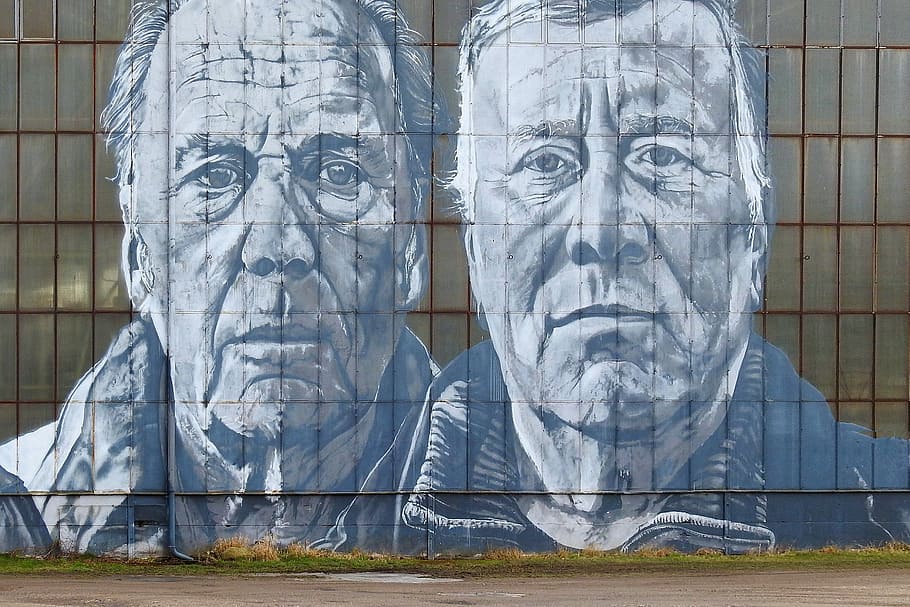 buddy, workers, mural, art, graffiti, human, architecture, human representation HD wallpaper