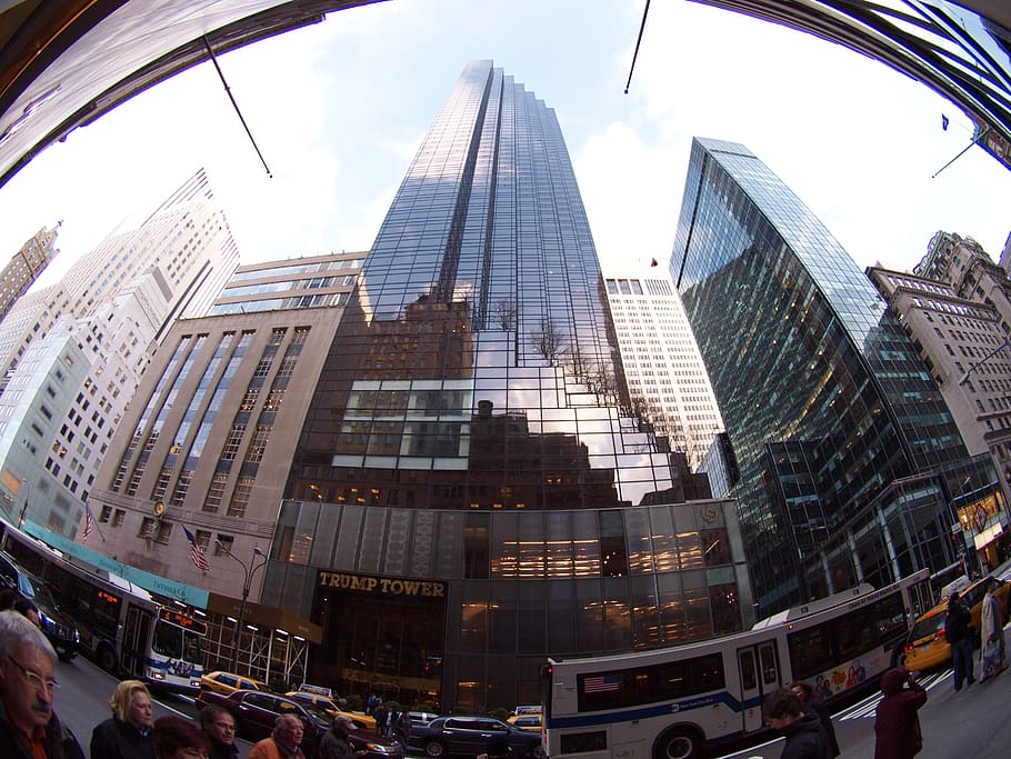 fish eye, wide, city, distortion, angle, wide-angle, building, HD wallpaper
