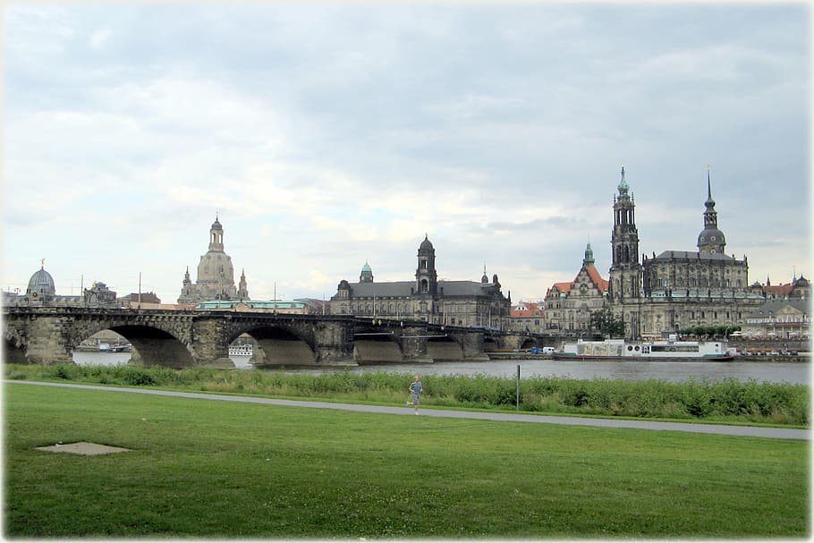 dresden, architecture, old town, bridge, built structure, sky HD wallpaper