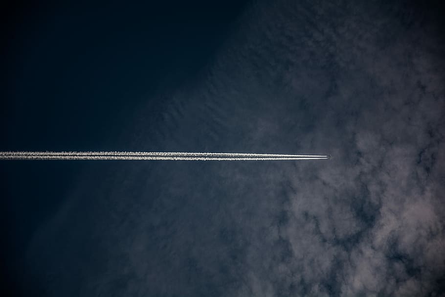 airliner flying on air, air stream, sky, plane, cloud, center HD wallpaper