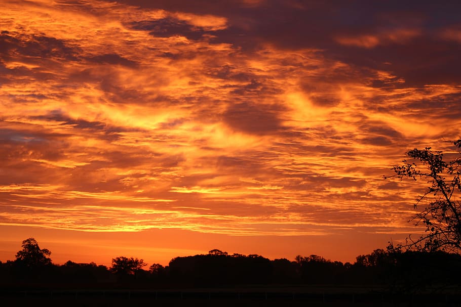 Sunset, Twilight, abendstimmung, sky, silhouette, dramatic sky HD wallpaper