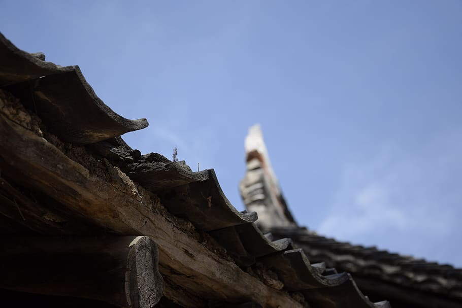 old, building, the scenery, sky, nature, no people, low angle view HD wallpaper
