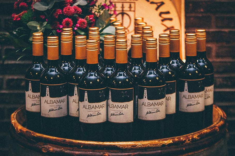 Loads of red wine, bottle, bottles, drink, party, alcohol, wine Bottle