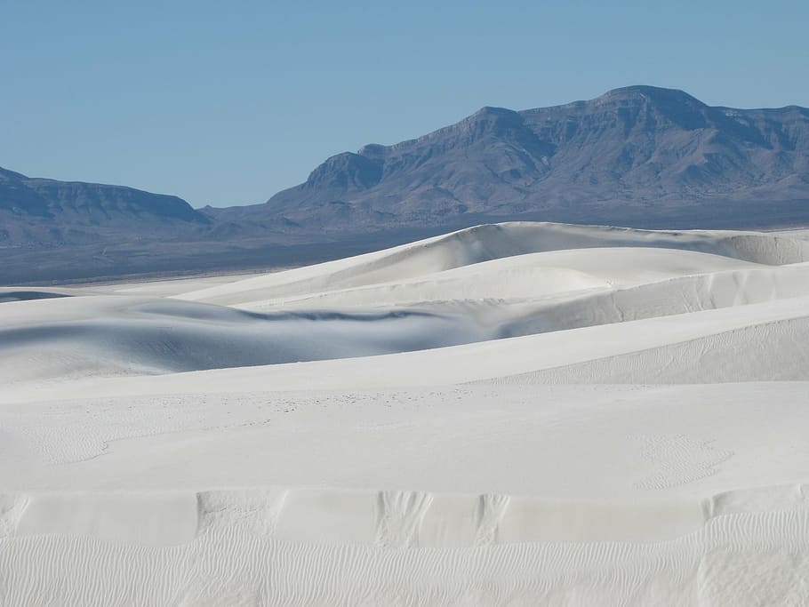 landscape photography of desert near mountain, sand dunes, white, HD wallpaper