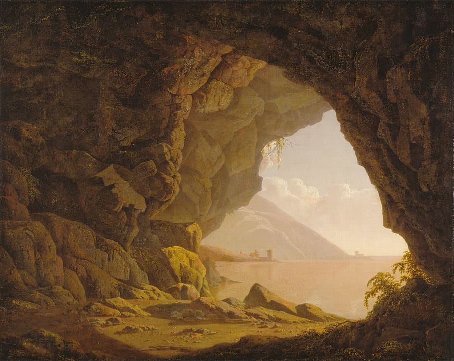 cave painting, joseph wright, art, artistic, oil on canvas, artistry, HD wallpaper