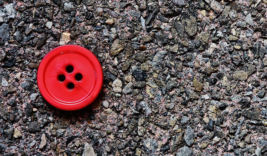 buttons, 4 holes, red, close, color, plastic, high angle view HD wallpaper