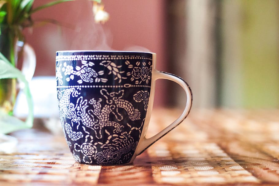 hot, drink, coffee, mug, cup, table, food and drink, refreshment HD wallpaper