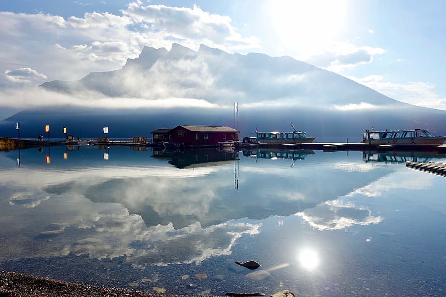 idyllic, scenic, reflection, boats, tranquil, mooring, calm HD wallpaper