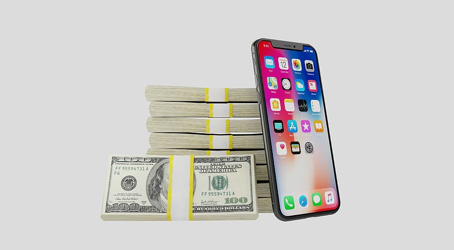 silver iPhone X, apple, mobile, smartphone, technology, 3d, cellular
