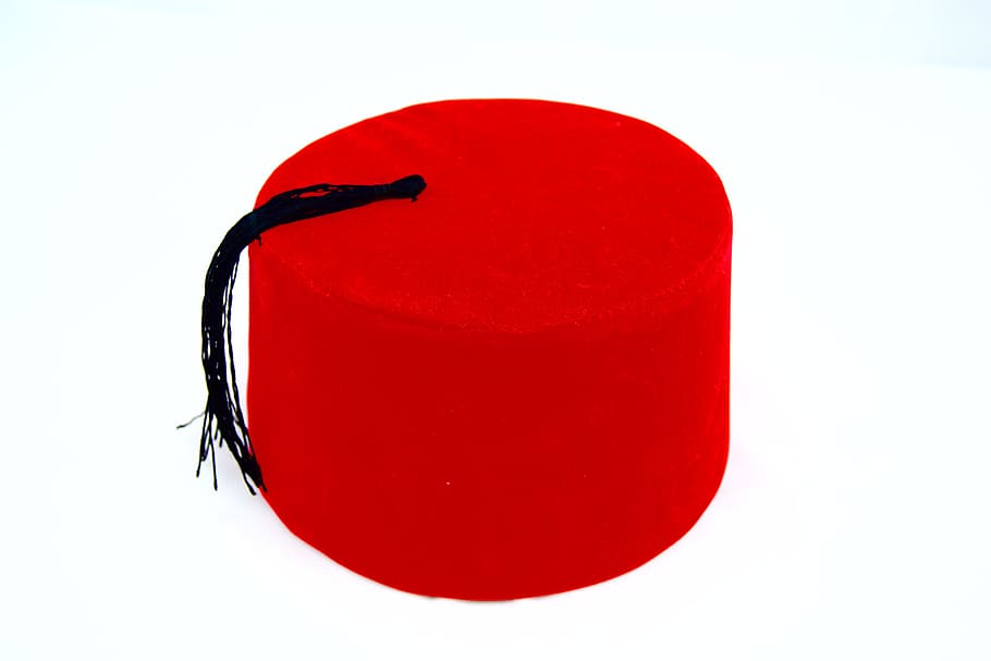 fez, hat, clothing, ottoman, red, white background, studio shot HD wallpaper