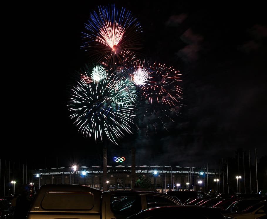 HD wallpaper festival, fireworks, pyronale, olympic stadium, berlin