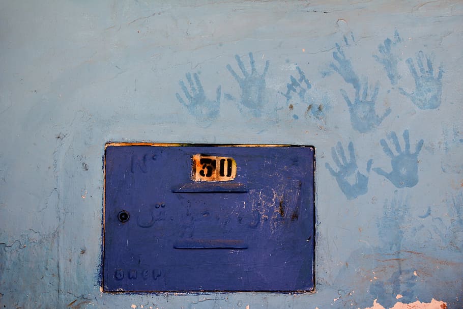 hands, reprint, handprint, wall, finger, color, art, blue, communication HD wallpaper