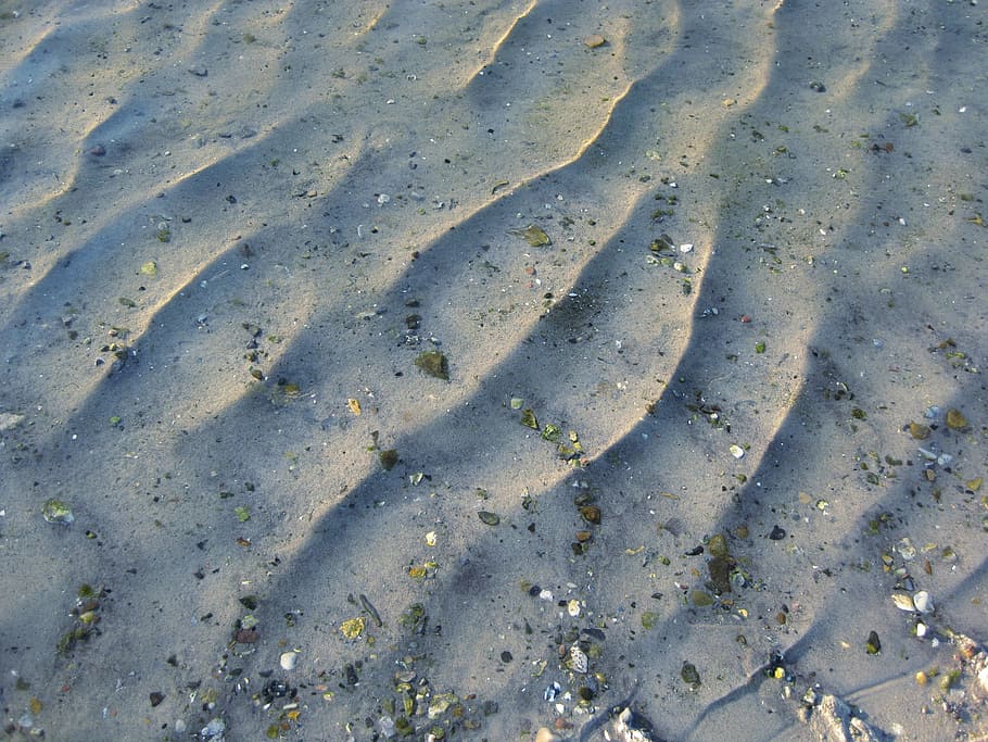 small waves, wave pattern, beach, sand, water, sea, full frame HD wallpaper