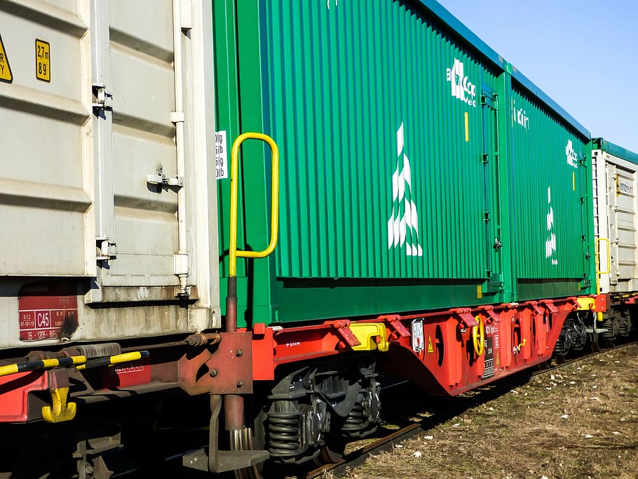 rail, train, container, transport, mav, station, tracks, rails HD wallpaper