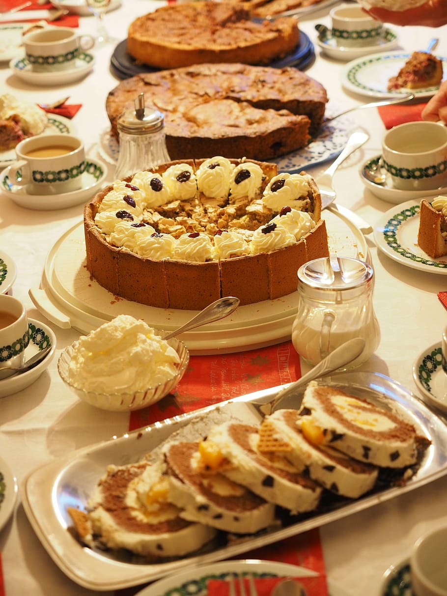 variety of pastry food, cake, cakes, cake buffet, bake, birthday cake, HD wallpaper