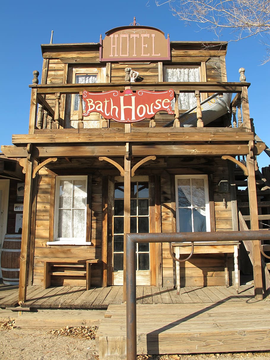 Bathhouse Hotel, bath house, western town, ghost town, wild west, HD wallpaper