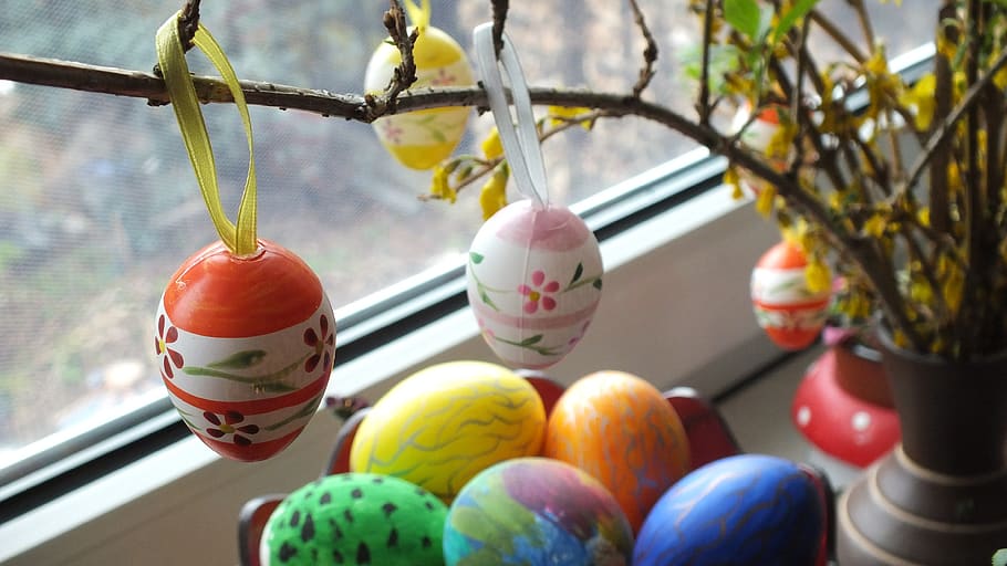 easter greeting, easter egg, happy easter, easter eggs, decoration HD wallpaper