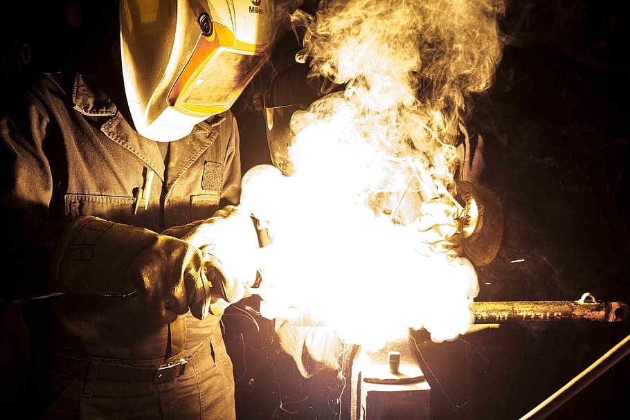 person wearing mask while welding, Construction, Worker, Labor HD wallpaper
