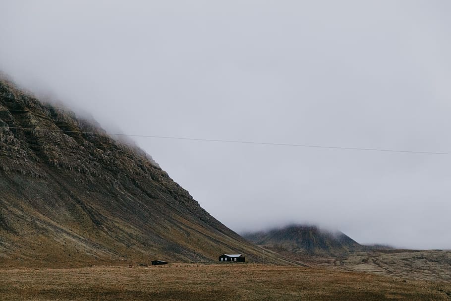 longing for home, house on mountain side, landscape, cloud, mist HD wallpaper