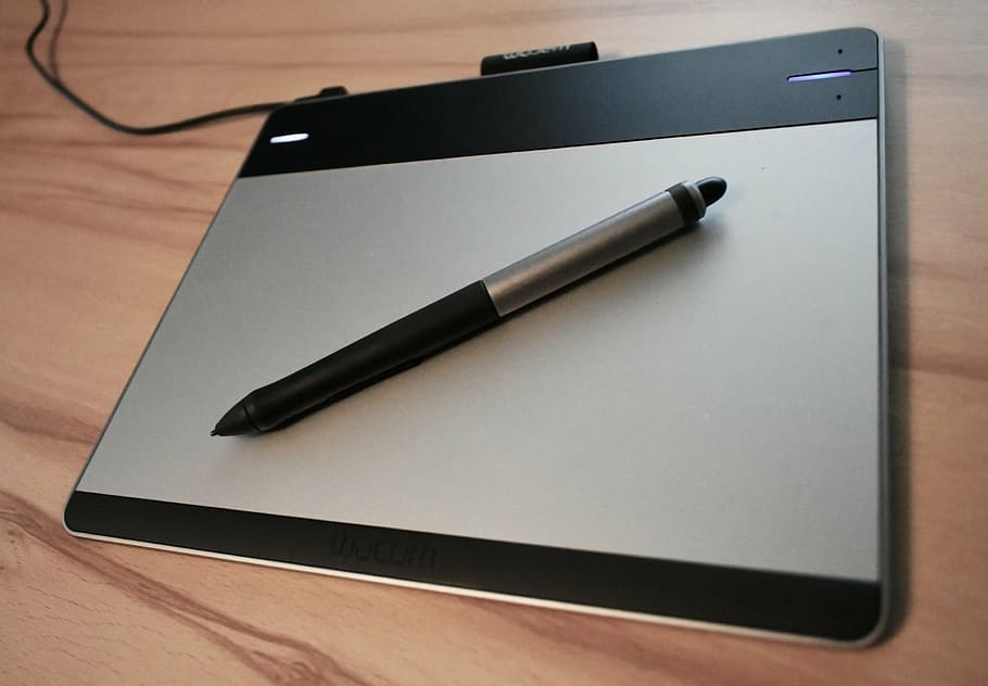drawing tablet, pen, device, signs, wood, work, high angle view HD wallpaper