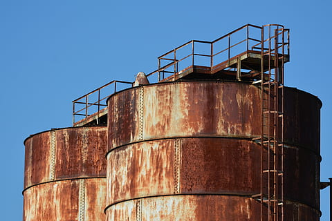 silo, storage, tank, rust, storage tank, industry, rusty, low angle view HD wallpaper