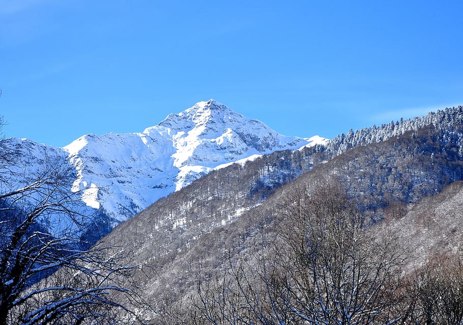 mountain, snow, winter, hiking, summit, landscape, winter landscape HD wallpaper
