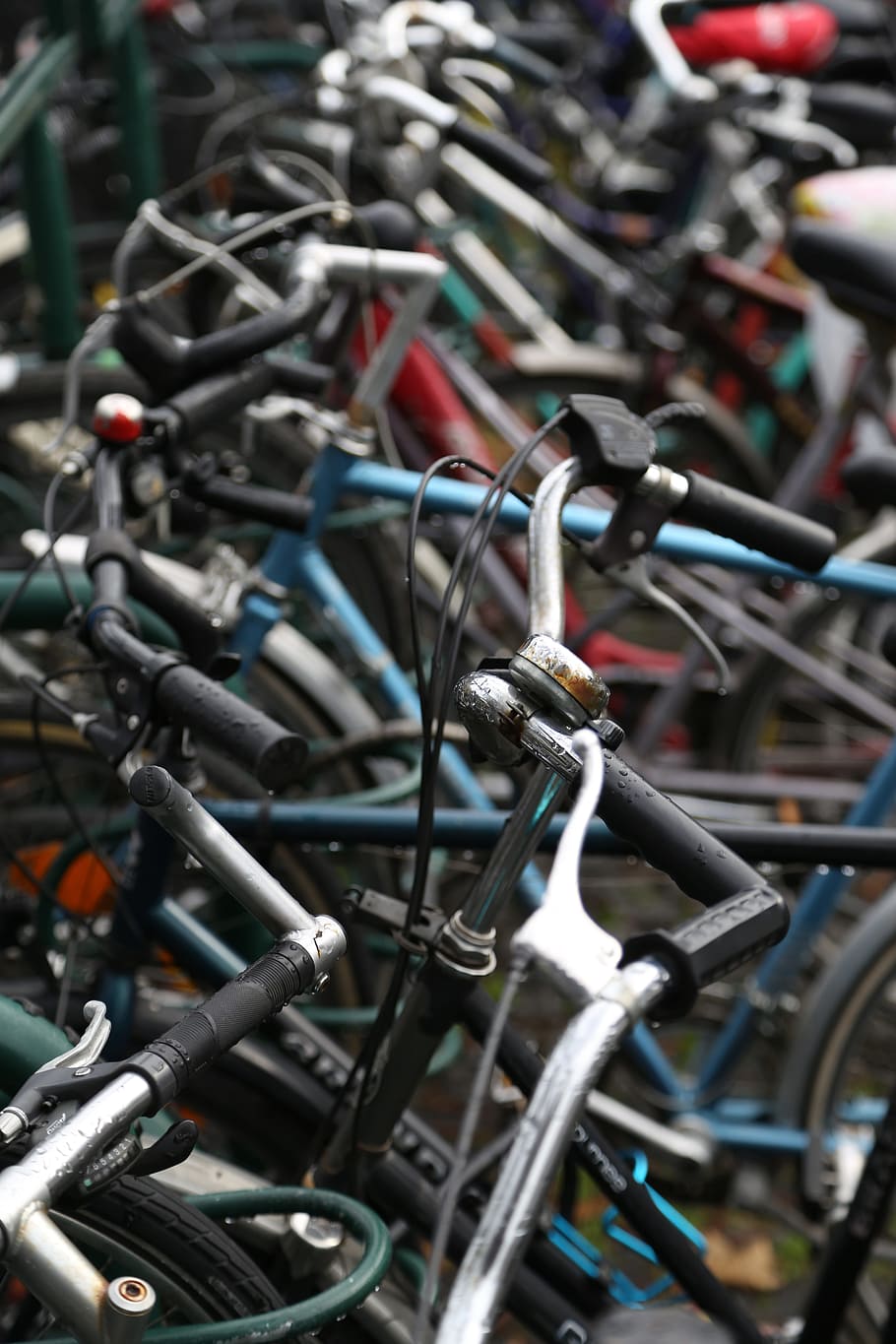 bicycles, wheel, wheels, biker, cycling, transportation, large group of objects HD wallpaper