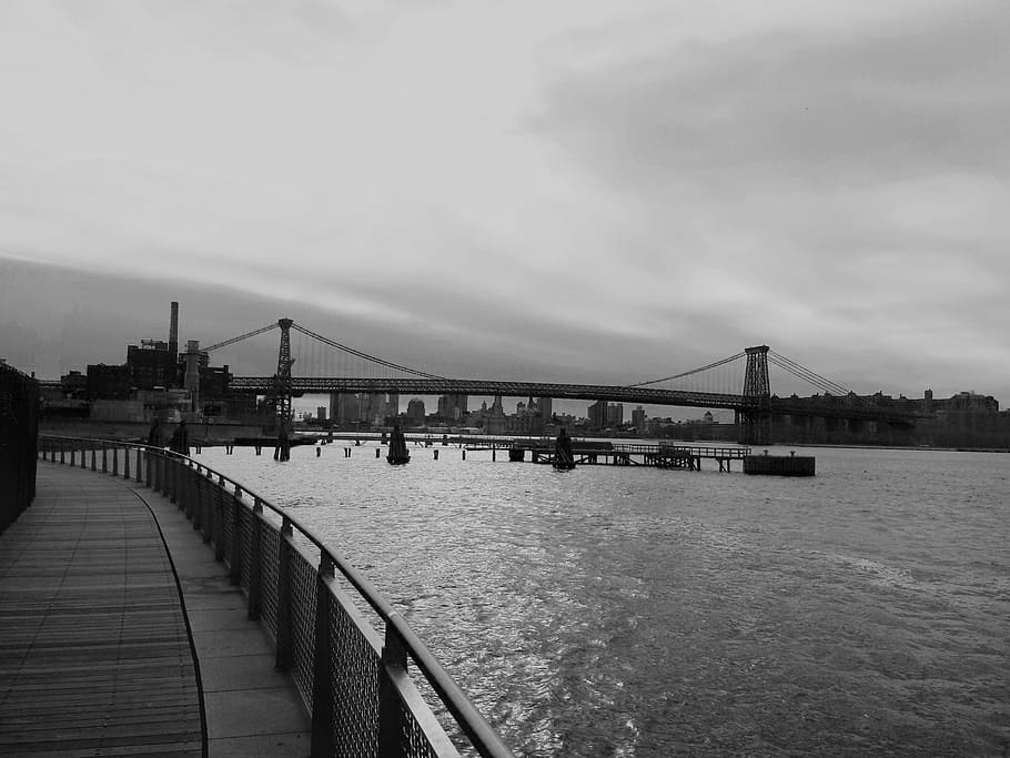 bridge, brooklyn, river, city, nyc, water, waterfront, scenic HD wallpaper
