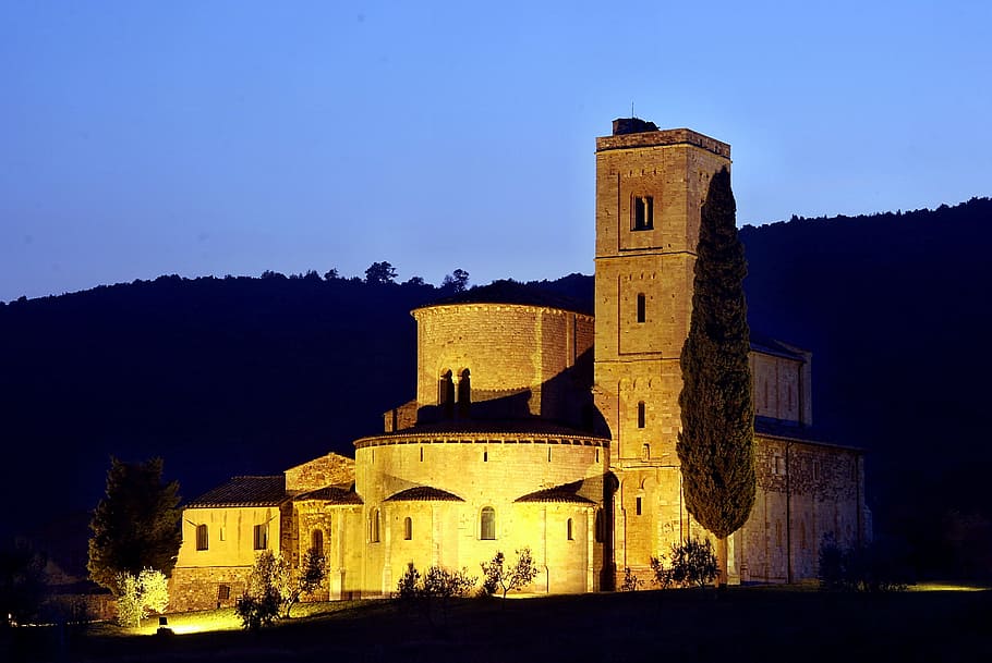 tuscany, blue hour, italy, mood, architecture, building exterior HD wallpaper
