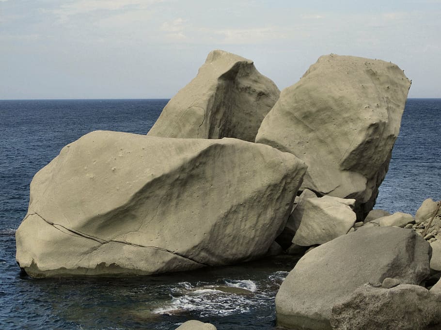 mediterranean, ischia, rock, sea, water, rock - object, solid HD wallpaper