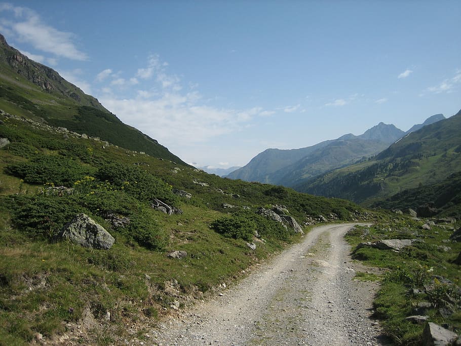 away, alpine, mountains, landscape, nature, austria, summer HD wallpaper