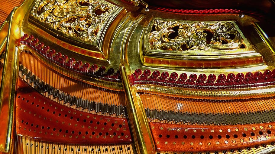 piano strings, music, instrument, play piano, sound, musical instrument HD wallpaper
