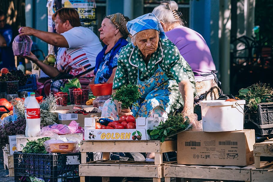 boxes, city, crates, commerce, food, fruit, local, market, old HD wallpaper