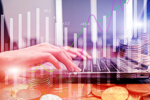 person using laptop, hand, type, keyboard, money, finance, business HD wallpaper