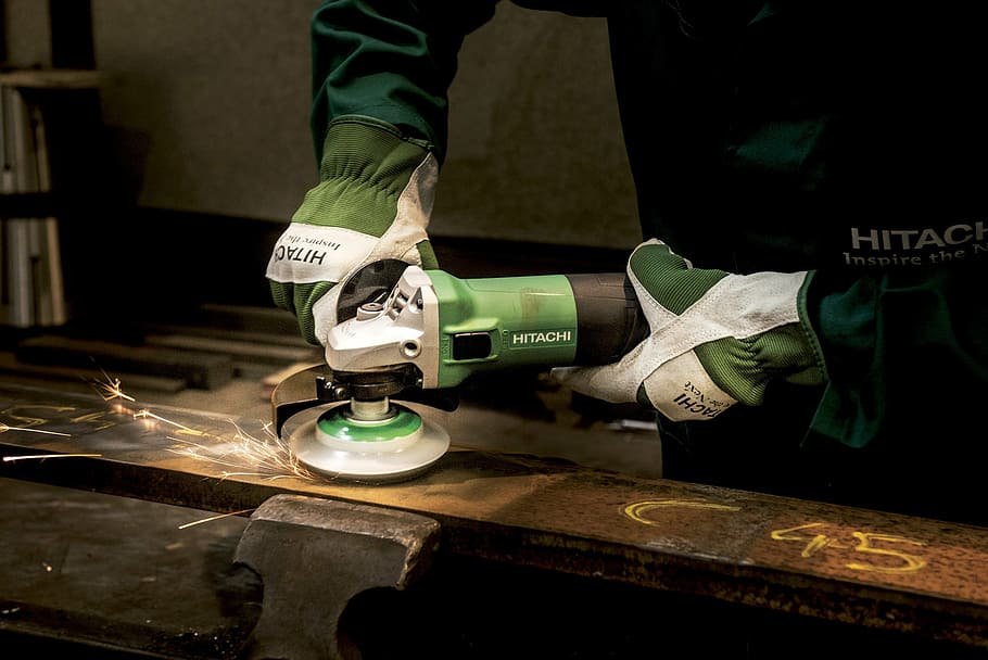 grinder, hitachi, power tool, flexible, building, shipyard HD wallpaper