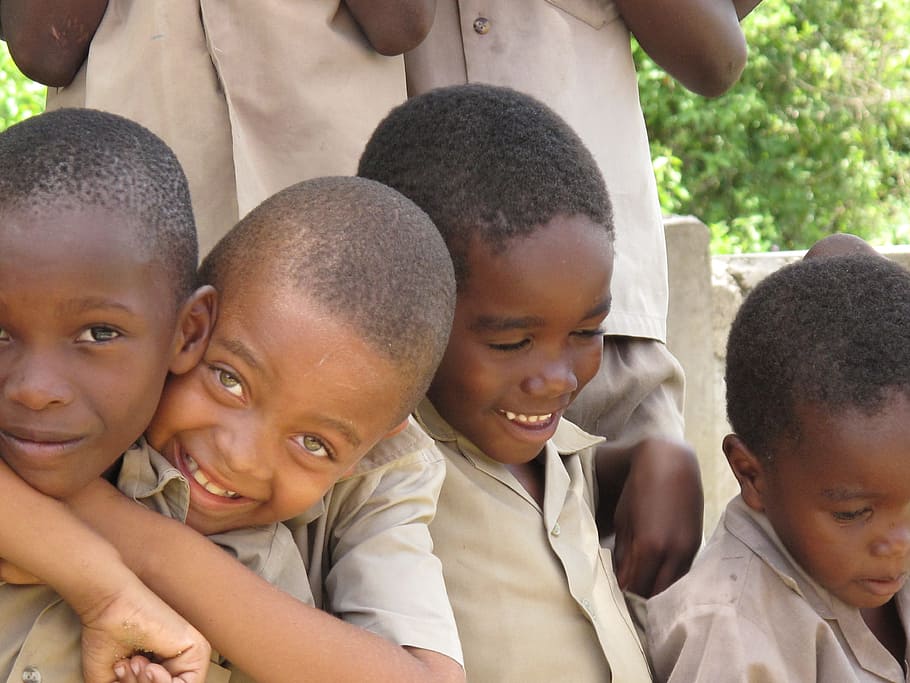 photograph of group of children in button-up shirt, jamaica, boys, HD wallpaper