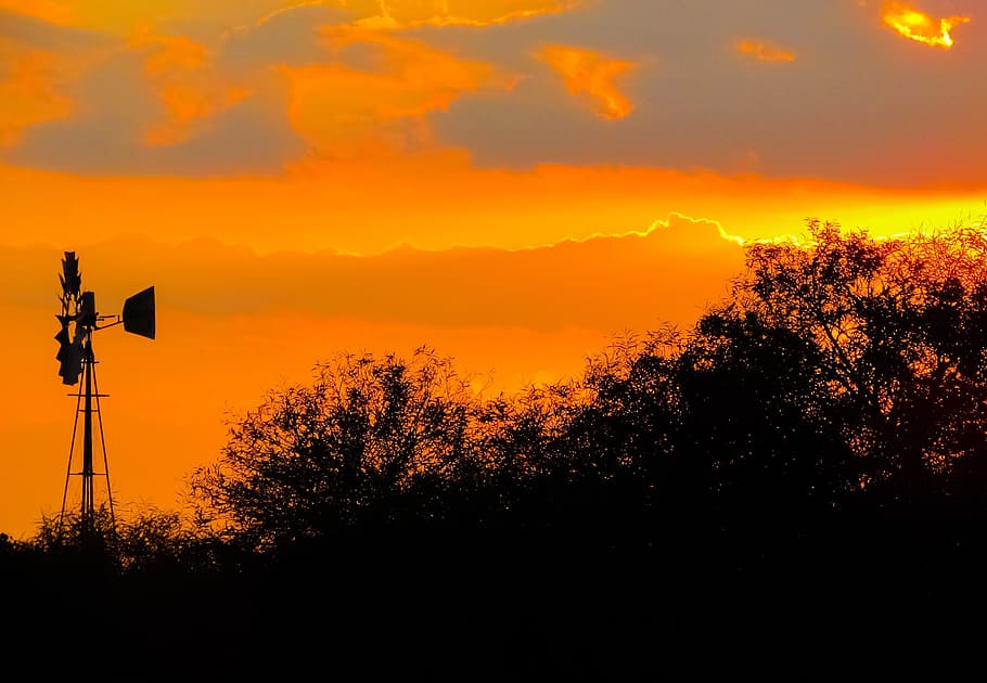 Sunset, Shadows, Landscape, Evening, sunlight, silhouette, sunset landscape HD wallpaper