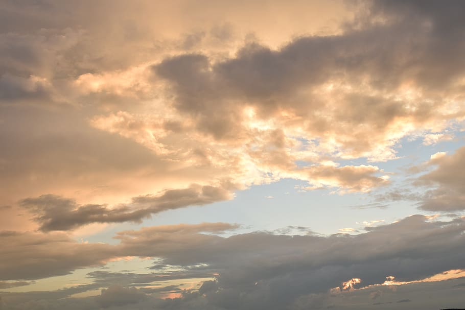clouds, sky, dark clouds, covered sky, clouds form, sunset HD wallpaper