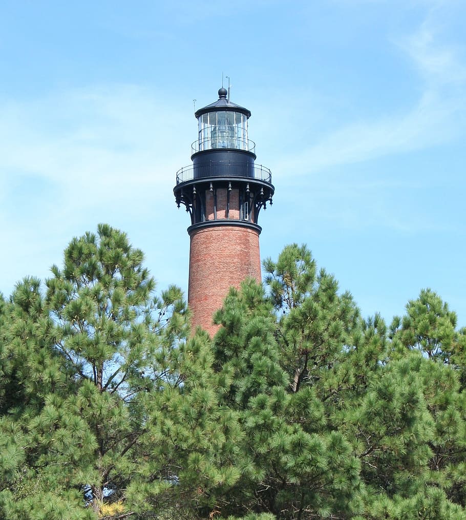 Lighthouse, Brick, Coast, Beacon, navigation, tower, nautical HD wallpaper