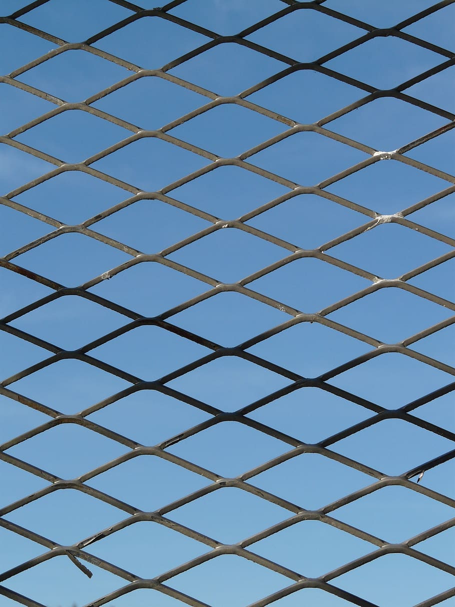 fence, gate, grid, bars, metal, wire, pattern, full frame, backgrounds HD wallpaper
