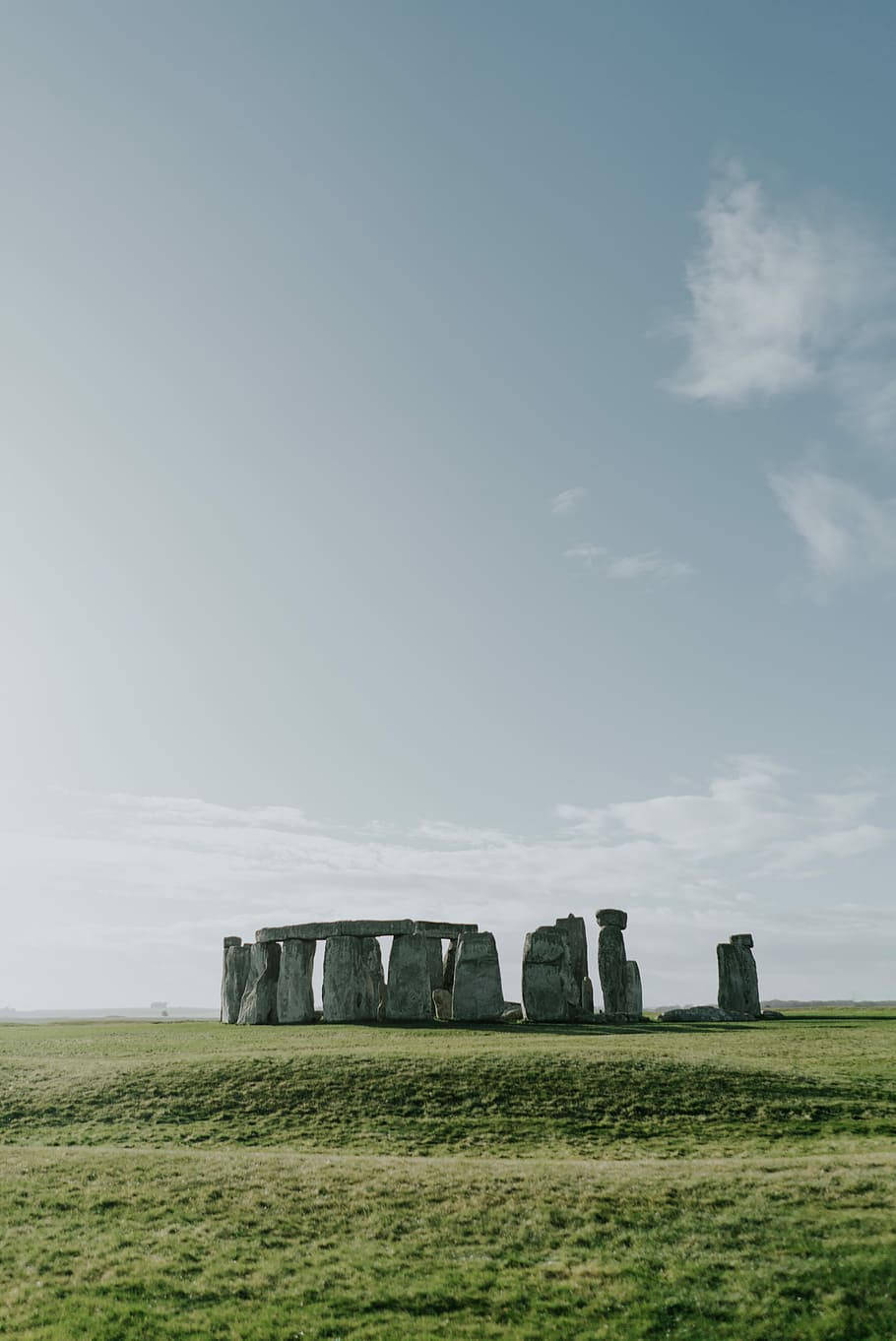 Stonehenge, Stonehenge, UK, blue, sky, cloud, rock, field, land