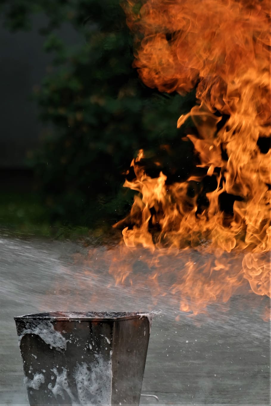 fire, foam, delete, fire fighting, burn, flame, burning, fire - natural phenomenon HD wallpaper