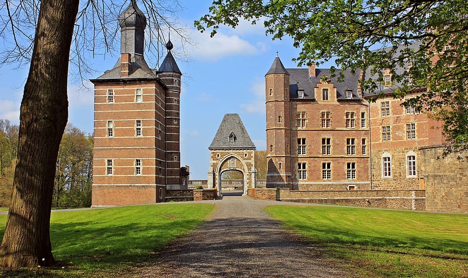 castle, castle merode, park, meadow, trees, old, renaissance style HD wallpaper