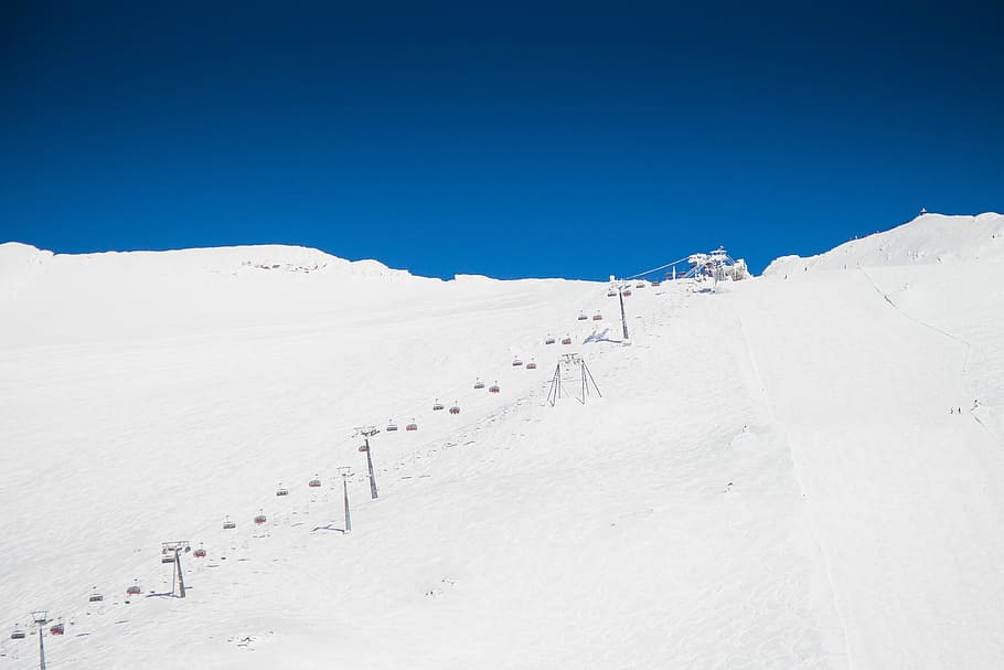 Blue Sky & White Snow, austria, bestamericanroadtrip, minimal, HD wallpaper