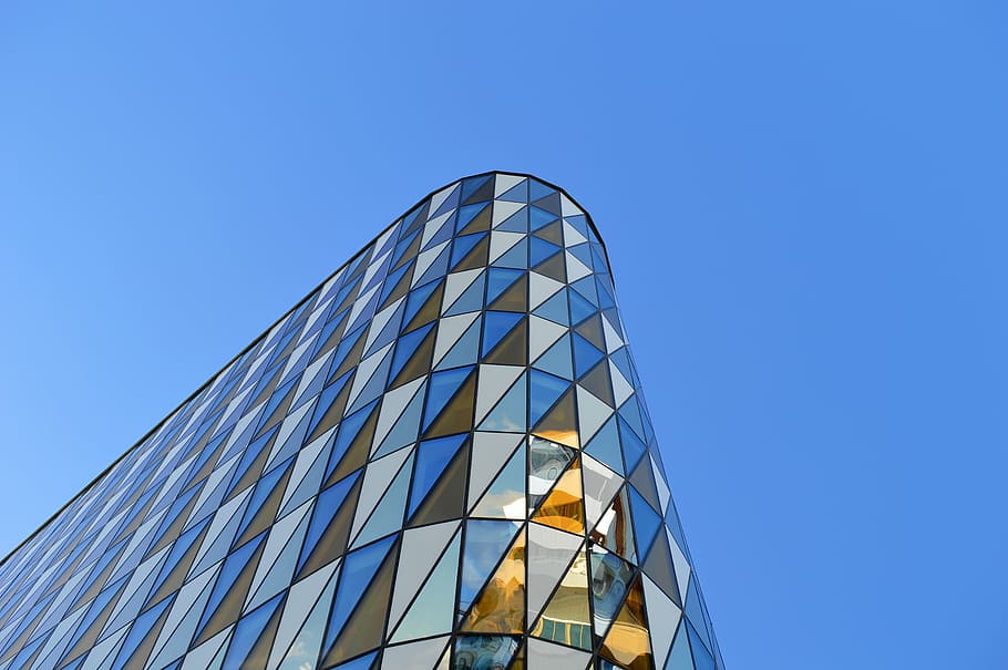 architecture, building, facade, futuristic, high, low angle shot HD wallpaper