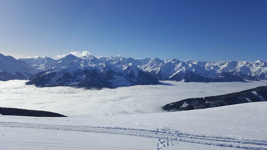 mountain with snowfield photography, ski, snowboard, alps, austria
