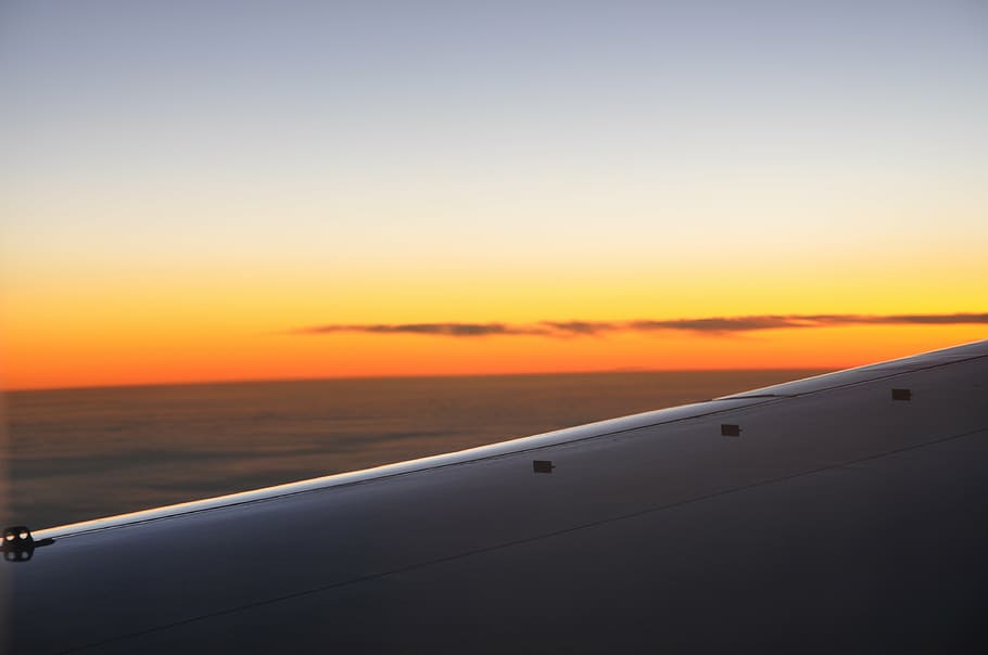 sunset, airplane window, transportation, air vehicle, mode of transportation HD wallpaper
