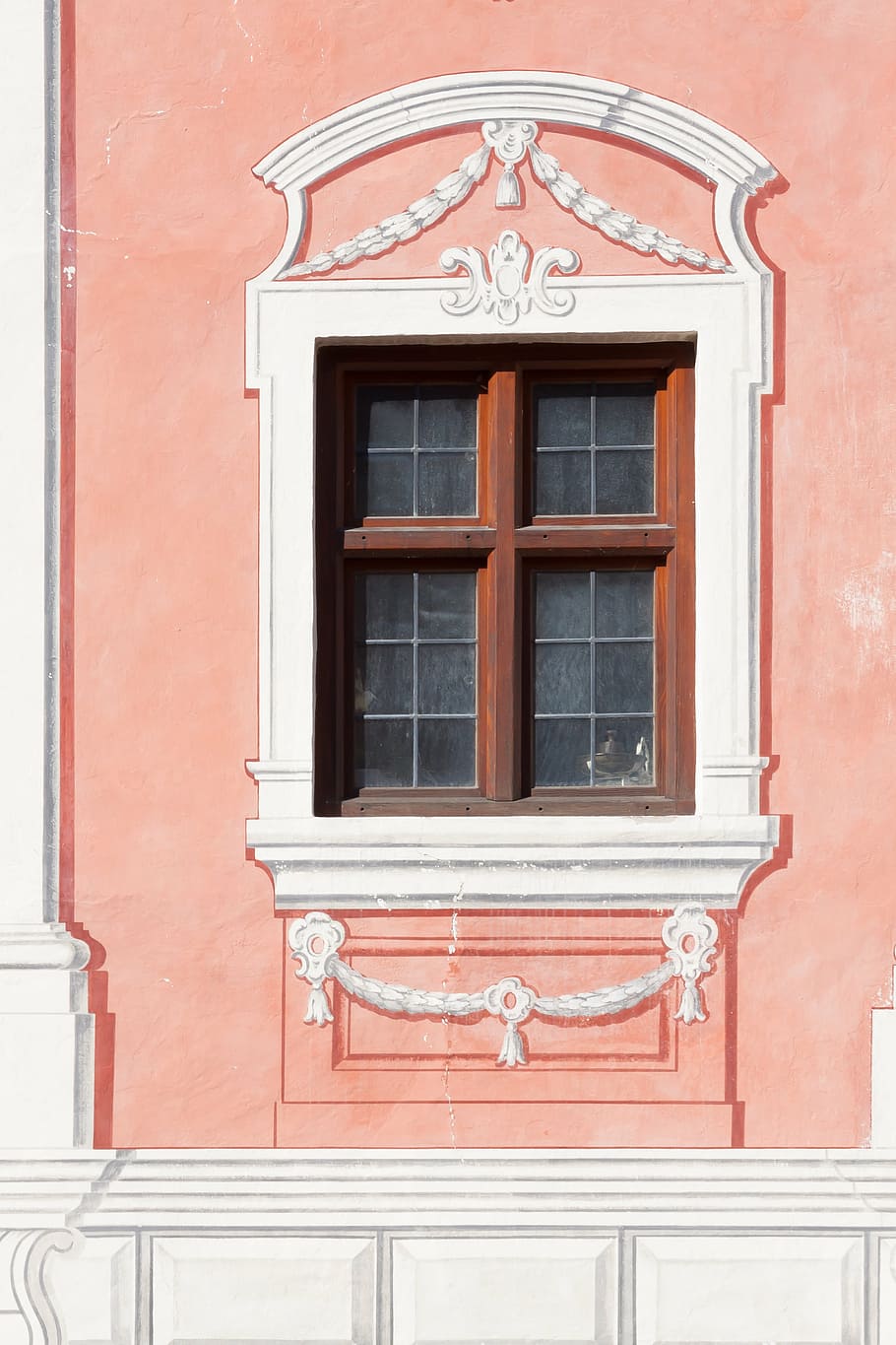 window, dusky pink, facade, painting, wasserburg, white, decor, HD wallpaper